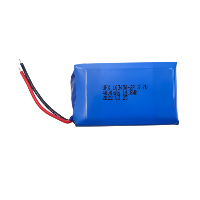 전문 리튬 이온 전지 제조업체 전문 맞춤형 의료장비 배터리 UFX 103450-2P 4000mAh 3.7V 충전식 리튬 폴리머 배터리