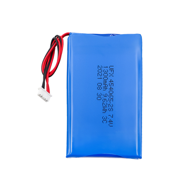 중국 리튬 이온 전지 공장 도매 스마트 도어록 배터리 UFX 454065-2S 1300mAh 7.4V 리튬 이온 배터리 팩