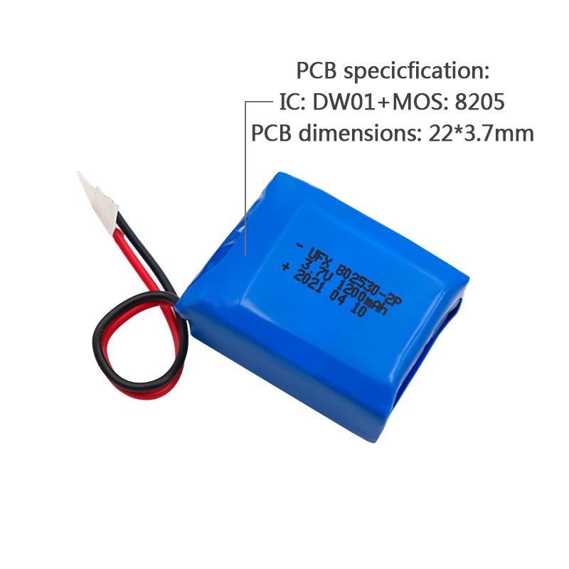 중국 리튬 이온 전지 제조업체 맞춤형 공기 청정기 배터리 UFX 654065-5C 1900mAh 3.7V 5C 방전 배터리 팩