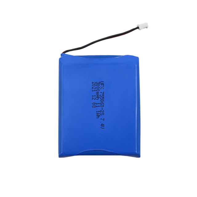 Lithium-ion Rechargeable Cell Factory Wholesale Digital Device Lipo Battery UFX 755060-2S 3000mAh 7.4V Safety Lipo Battery