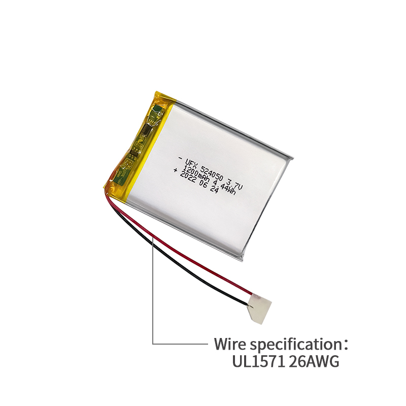 리포 셀 제조업체 화재 비상등 배터리 공급 UFX 524050 1200mAh 3.7V 리튬 이온 배터리