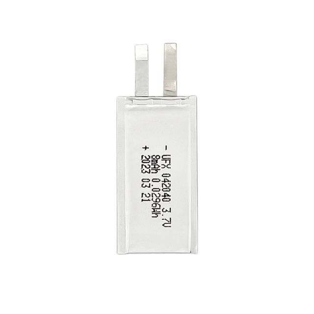 중국 폴리머 리튬 이온 셀 공장 도매 초박형 배터리 UFX 042040 8mAh 3.7V 충전식 리튬 폴리머 배터리 팩