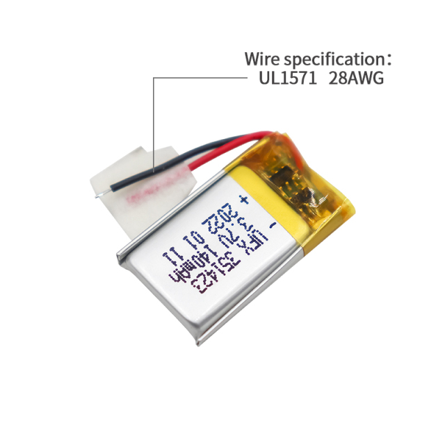 중국 리튬이온 폴리머 전지 공장 도매 전동 칫솔 배터리 UFX 351423 140mAh 3.7V 미니 리튬 폴리머 배터리