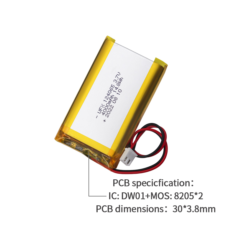 중국 리튬 이온 셀 공장 블루투스 스피커 배터리 생산 UFX 124065 4000mAh 3.7V 리튬 폴리머 배터리