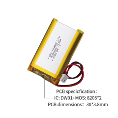 중국 리튬 이온 셀 공장 블루투스 스피커 배터리 생산 UFX 124065 4000mAh 3.7V 리튬 폴리머 배터리