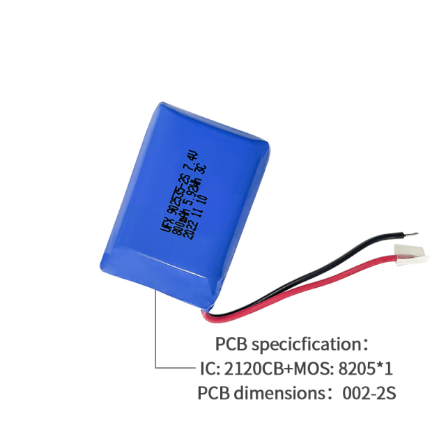 중국 리튬 이온 배터리 공장 전문 맞춤형 UFX902535 800mAh 7.4V