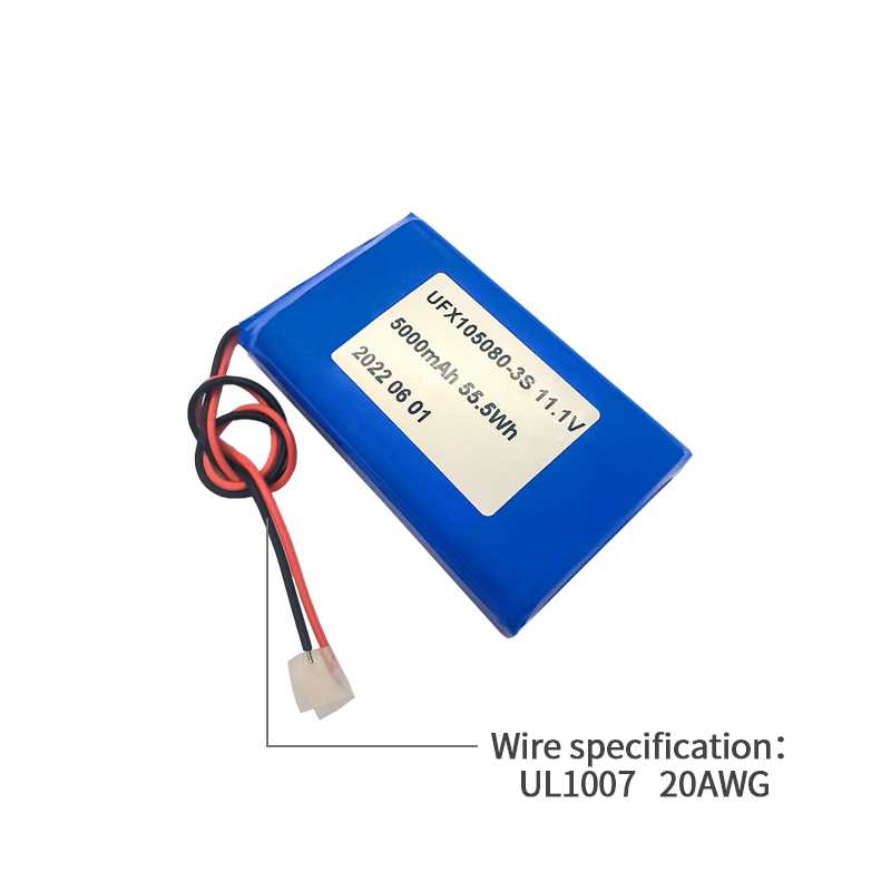 중국 리튬 이온 전지 제조사 마이크 배터리 도매 UFX 105080 3S 5000mAh 11.1V 미니 리튬 폴리머 배터리