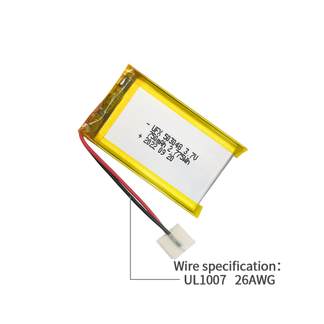 리튬이온 폴리머 셀 공장 맞춤형 미용 장치 리튬 이온 폴리머 배터리 UFX 503048 750mAh 3.7V 재충전형 배터리