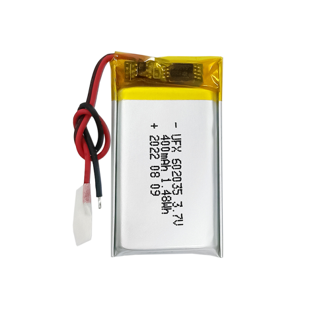 중국 리튬 폴리머 전지 제조업체 스마트 테이블 램프용 도매 충전식 배터리 UFX 602035 400mAh 3.7V 충전식 Li-po 배터리