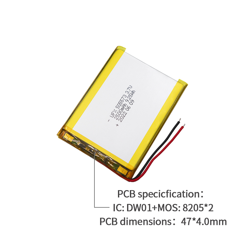 리튬 셀 공장 스피커 리튬 이온 배터리에 대한 전문 사용자 정의 UFX 505573 2500mAh 3.7V 충전식 리튬 이온 배터리