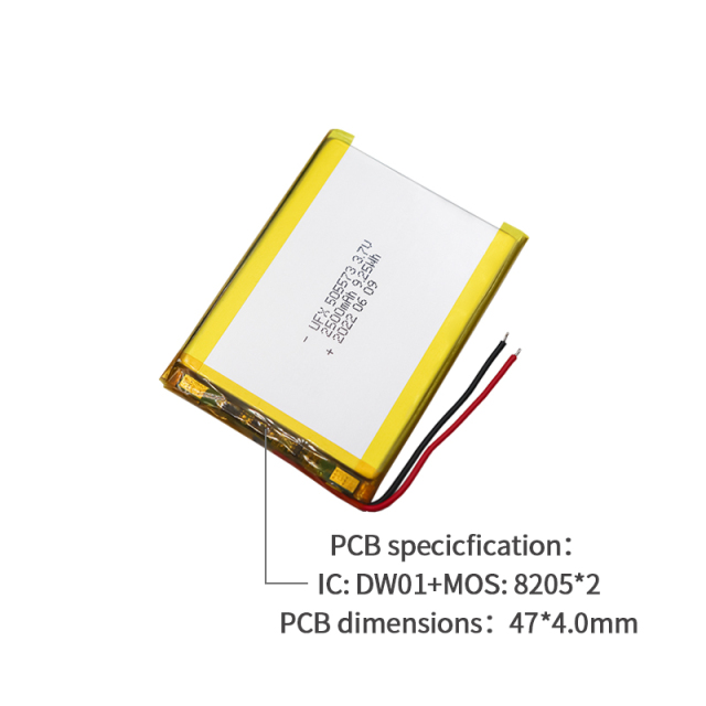 리튬 셀 공장 스피커 리튬 이온 배터리에 대한 전문 사용자 정의 UFX 505573 2500mAh 3.7V 충전식 리튬 이온 배터리