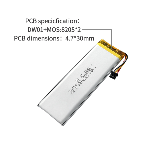 리튬 이온 폴리머 배터리 팩 도매 충전식 배터리 UFX 6535104 2850mAh 3.7V 충전식 리튬 폴리머 배터리 팩