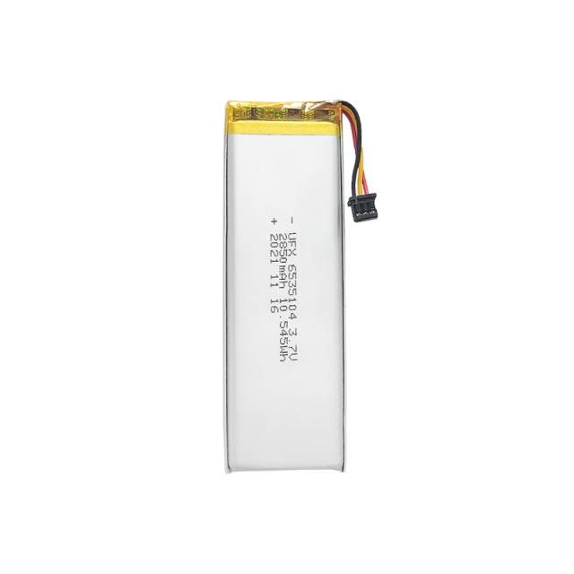 리튬 이온 폴리머 배터리 팩 도매 충전식 배터리 UFX 6535104 2850mAh 3.7V 충전식 리튬 폴리머 배터리 팩
