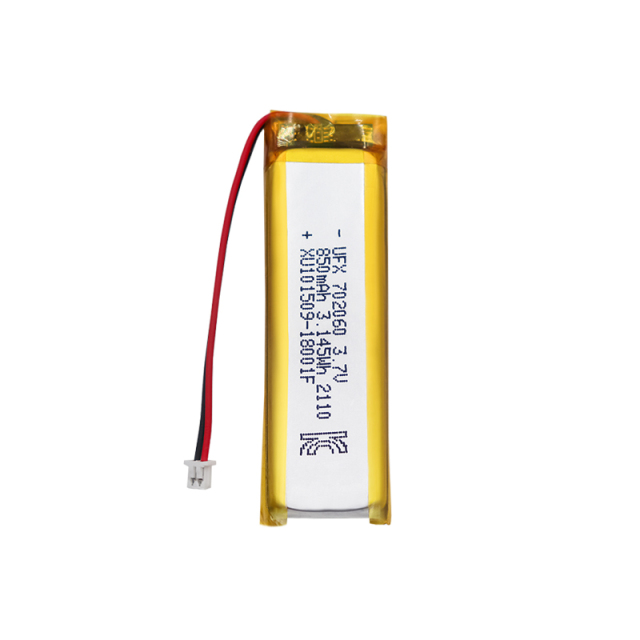 충전식 리튬이온 셀 제조업체 도매 충전식 배터리 UFX 702060 850mAh 3.7V 리튬 이온 폴리머 배터리 팩