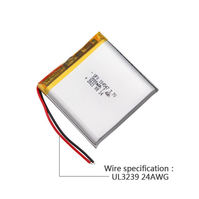중국 리폴리머 전지 제조업체 도매 의료 장비 충전식 배터리 UFX 104547 2000mAh 3.7V KC CB UL 인증 이차전지
