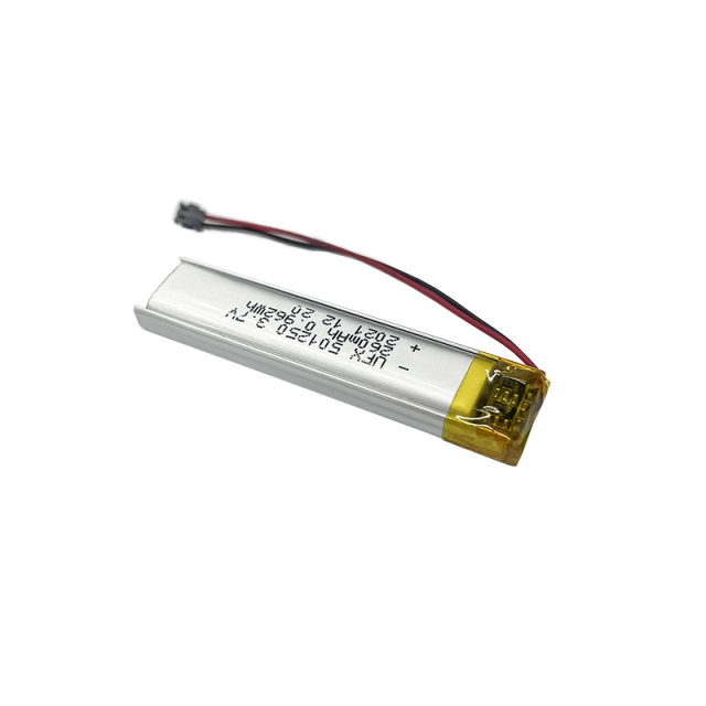 중국 리튬 이온 전지 제조사 커스텀 리딩 펜 배터리 UFX 501250 260mAh 3.7V 충전식 리튬 폴리머 배터리