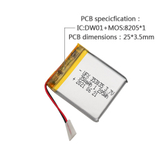 중국 Li-po 셀 공장 조명 장치용 충전식 배터리 생산 UFX 353035 350mAh 3.7V 리튬 폴리머 배터리 팩