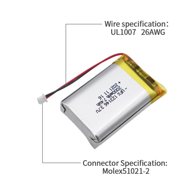 리튬 이온 배터리 공장 맞춤형 휴대용 디스플레이 배터리 UFX123146 2000mAh 3.7V 중국 리튬 배터리 공장