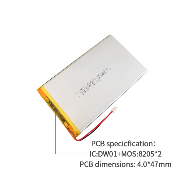 China Lithium-ion Polymer Cell Manufacturer Customized Portable Monitor Battery UFX 6080130 8000mAh 3.7V KC UL Certificate