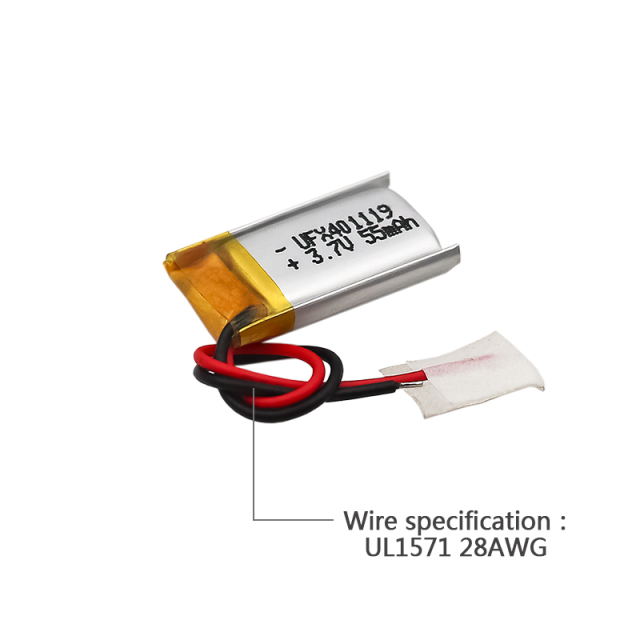 Li-po Cell Manufacturer Wholesale Rechargeable Battery for Mini-speaker UFX 401119 55mAh 3.7V Mini Rechargeable Battery