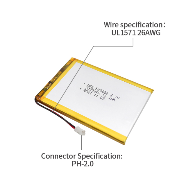 전문 리튬 이온 셀 공장 웨어러블 기기용 2차전지 도매업 UFX 505680 3000mAh 3.7V 고품질 충전식 배터리