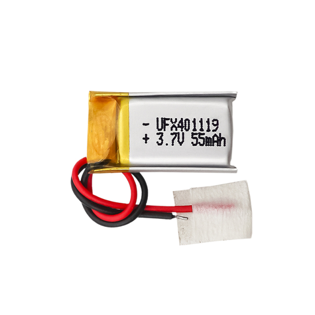 Li-po Cell Manufacturer Wholesale Rechargeable Battery for Mini-speaker UFX 401119 55mAh 3.7V Mini Rechargeable Battery