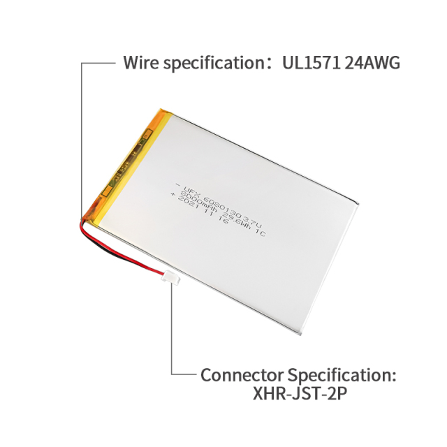 China Lithium-ion Polymer Cell Manufacturer Customized Portable Monitor Battery UFX 6080130 8000mAh 3.7V KC UL Certificate