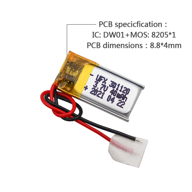 중국 리튬 이온 셀 제조업체 맞춤형 VR 안경 배터리 UFX 462528 330mAh 3.7V 충전식 Li-po 배터리