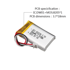 China Lipo Cell Manufacturer Supply Fire Emergency Lights Batteries UFX 652238 560mAh 3.7V Li-ion Battery