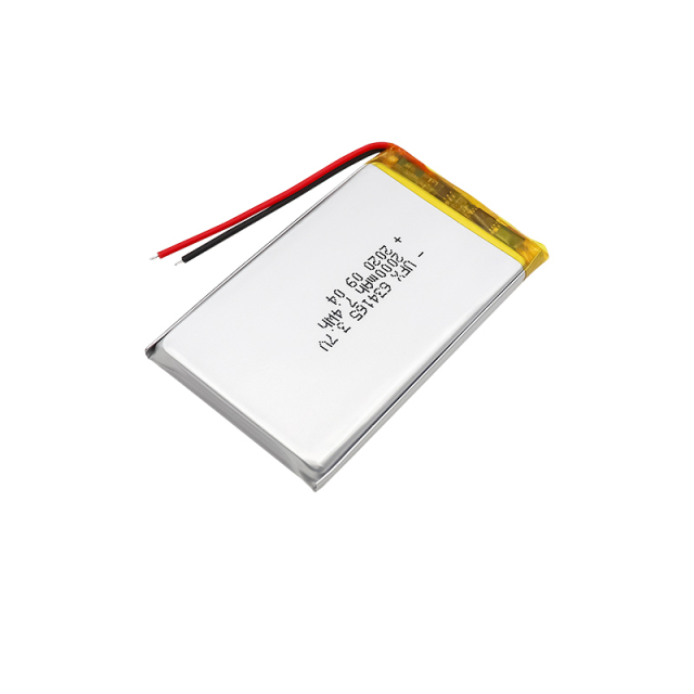 Lipo Cell Manufacturer Wholesale Medical Wearable Equipment Rechargeable Battery UFX 634165 2000mAh 3.7V Rechargeable Lithium-polymer Battery Pack