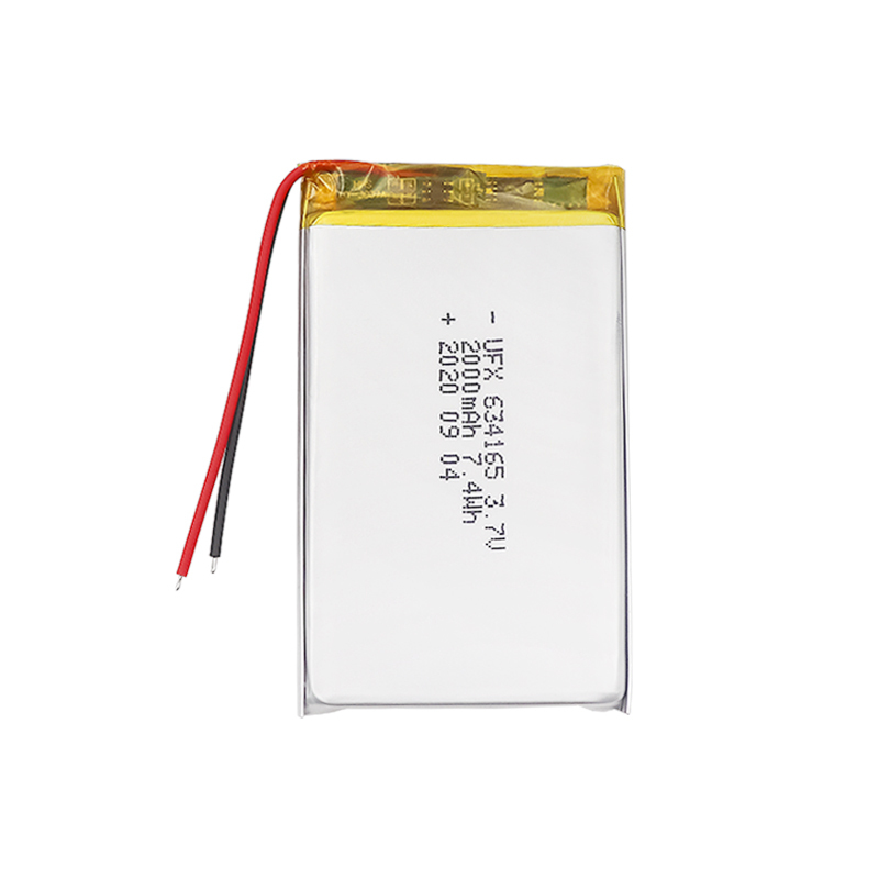 Lipo Cell Manufacturer Wholesale Medical Wearable Equipment Rechargeable Battery UFX 634165 2000mAh 3.7V Rechargeable Lithium-polymer Battery Pack