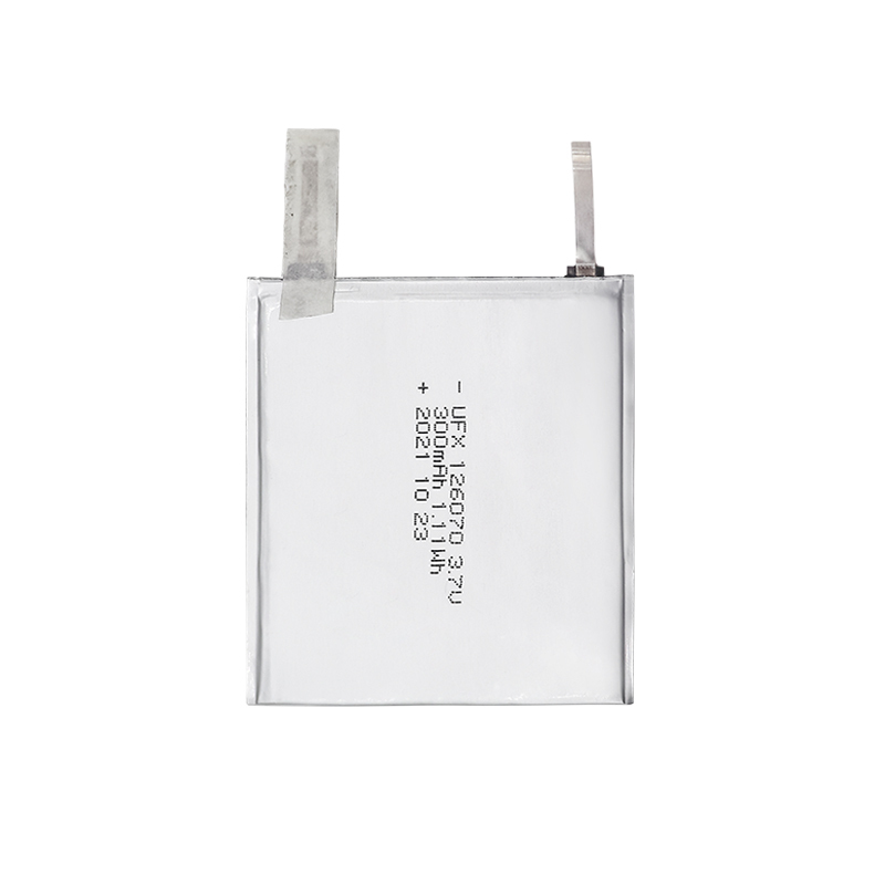 중국 Li-po 셀 공장 전문 사용자 정의 스마트 카드 울트라 씬 배터리 UFX 126070 300mAh 3.7V 리튬 이온 재충전형 배터리 팩