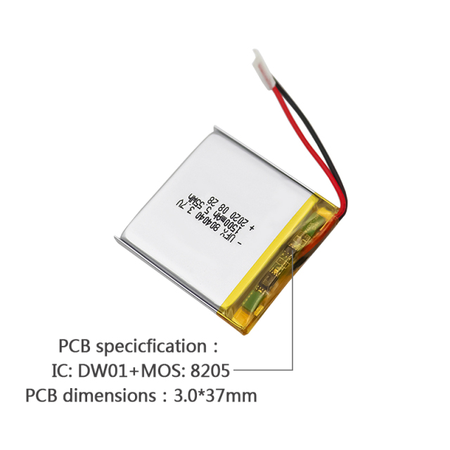 리튬 이온 폴리머 배터리 공장 스마트 테이블 램프용 도매 충전식 배터리 UFX 804040 1500mAh 3.7V 리튬 폴리머 배터리 팩