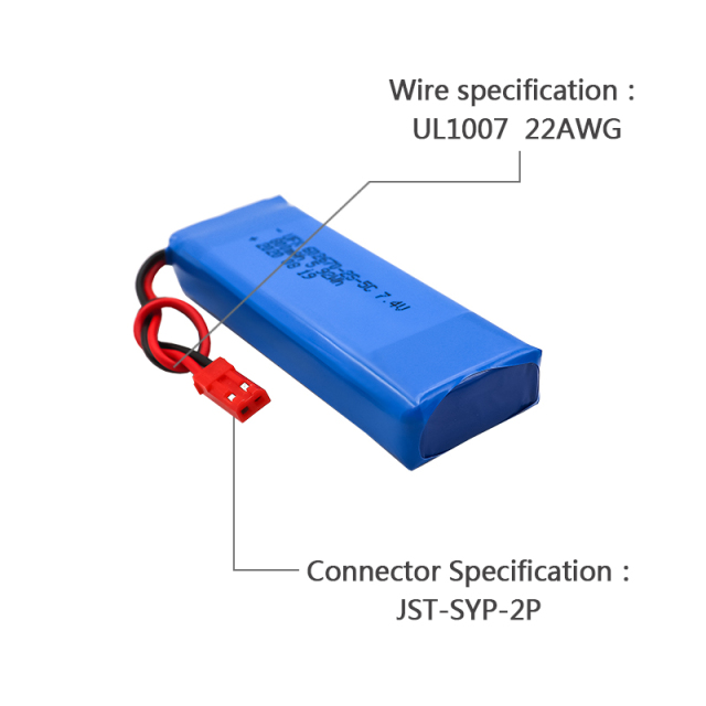 전문 리튬 이온 셀 공장 도매 조명 장치 배터리 UFX 602670-2S-5C 800mAh 7.4V 5C 방전 배터리 팩