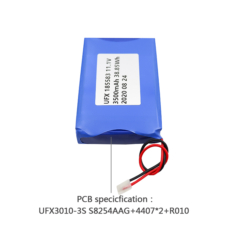 Li-ion Polymer Battery Pack Customized Rechargeable Battery UFX 185583 3500mAh 11.1V Rechargeable Battery Pack