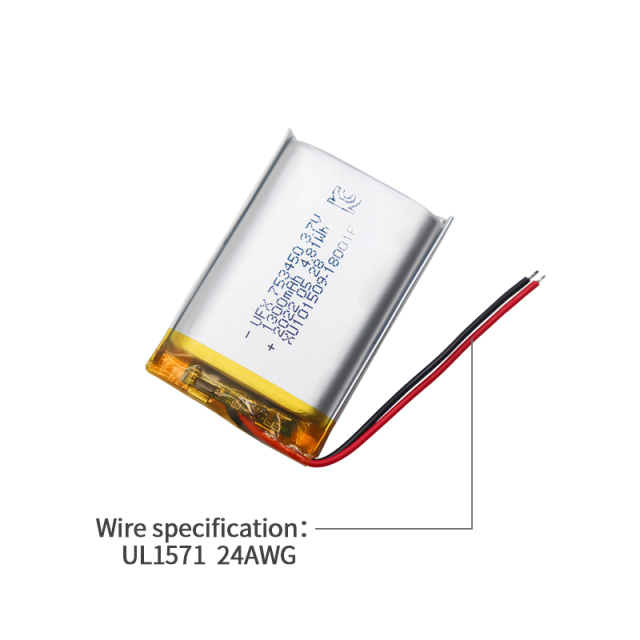 Li-ion Polymer Cell Factory Low Temperature Lithium battery UFX 753450 1300mAh 3.7V Mini Li-polymer Battery