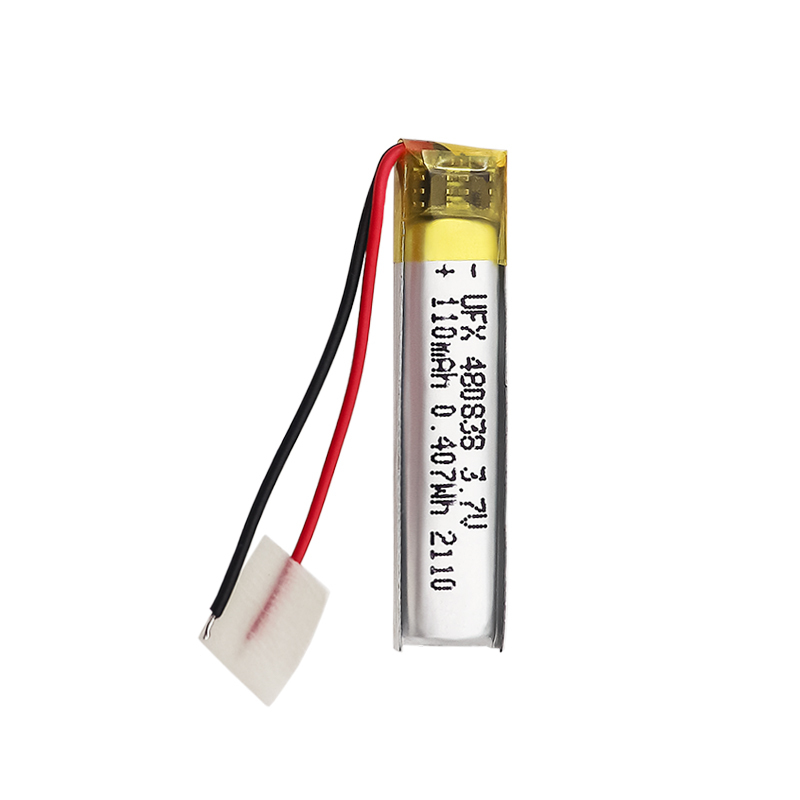 Li-polymer Cells Factory Supply Smart Wearable Device Battery UFX 480838 110mAh 3.7V Li-po Battery Pack