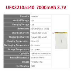 Lithium Cell Supplier Produce Large Capacity Tablet PC Battery UFX 32105140 7000mAh 3.7V High Quality Rechargeable Battery