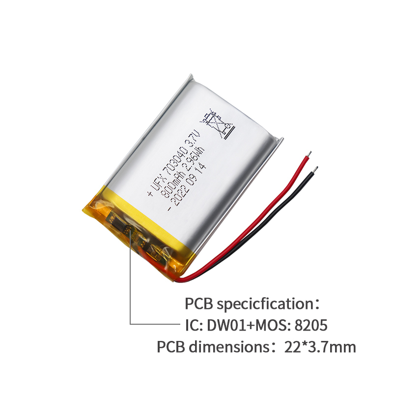중국 폴리머 리튬 이온 셀 공장 의료장비용 인기 상품 배터리 UFX 803035 800mAh 3.7V 재충전형 배터리