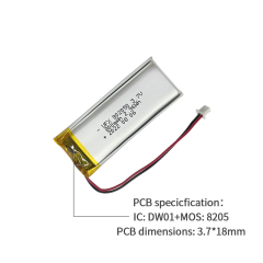 China Cell Factory Wholesale High Quality Massager Battery UFX 802050 800mAh 3.7V Li-polymer Cell