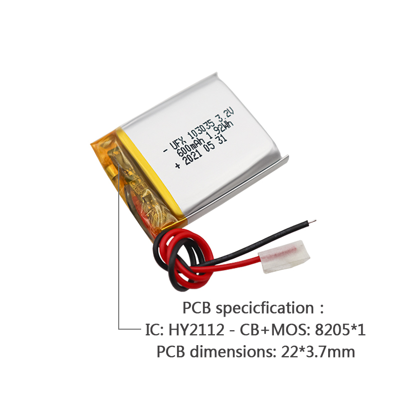 중국 리튬 이온 전지 제조업체 맞춤형 공기 청정기 배터리 UFX 654065-5C 1900mAh 3.7V 5C 방전 배터리 팩