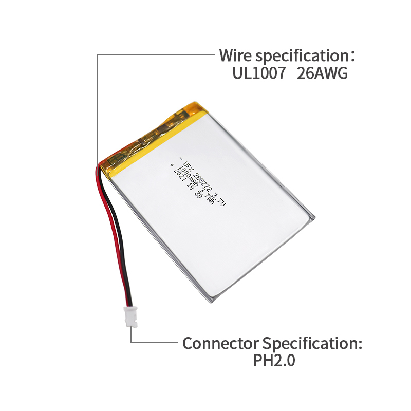 Li-po Cell Manufacturer Produce High Quality Rechargeable Battery for Beauty Instrument UFX 285272 1000mAh 3.7V UL Certificate