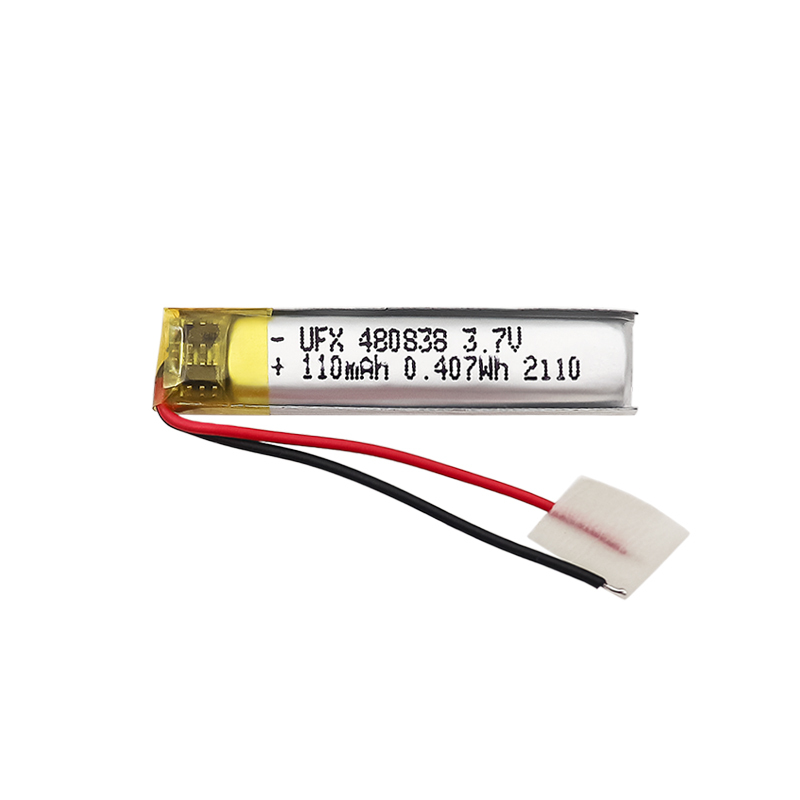 Li-polymer Cells Factory Supply Smart Wearable Device Battery UFX 480838 110mAh 3.7V Li-po Battery Pack