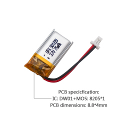 China Polymer Li-ion Cell Factory Wholesale Bluetooth Earphone Battery UFX 501220 75mAh 3.7V Rechargeable Battery
