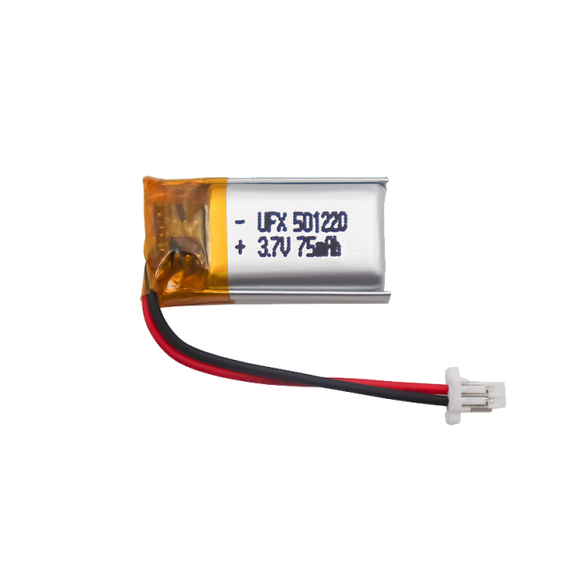 China Polymer Li-ion Cell Factory Wholesale Bluetooth Earphone Battery UFX 501220 75mAh 3.7V Rechargeable Battery