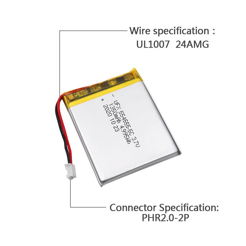 Lithium Cell Manufacturer Custom Electric Tools Battery UFX 554555-5C 1350mAh 3.7V 5C Discharge Batt