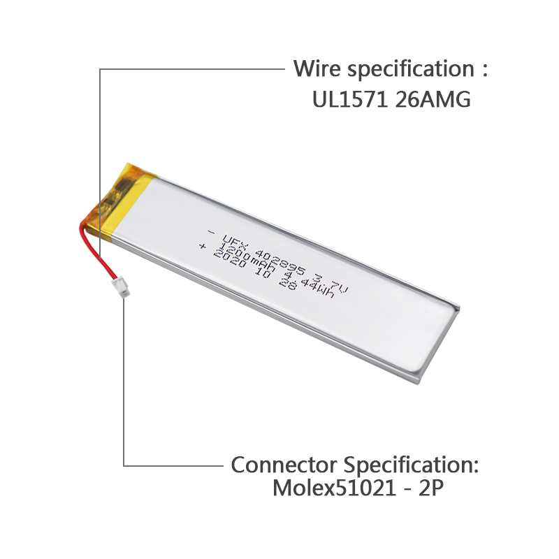 Lithium-ion Polymer Cell Factory Supply Massager Battery UFX 402895 1200mAh 3.7V KC Certificate