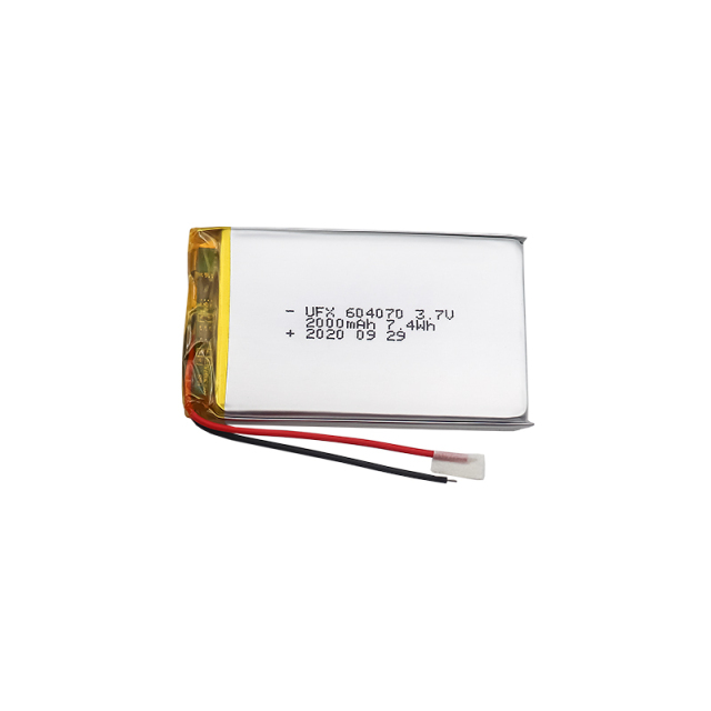 China Best Lithium-ion Polymer Cell Manufacturer Hot Selling High Quality Ordering Machine Battery UFX 604070 2000mAh 3.7V Professional Custom for Speaker Li-ion Battery