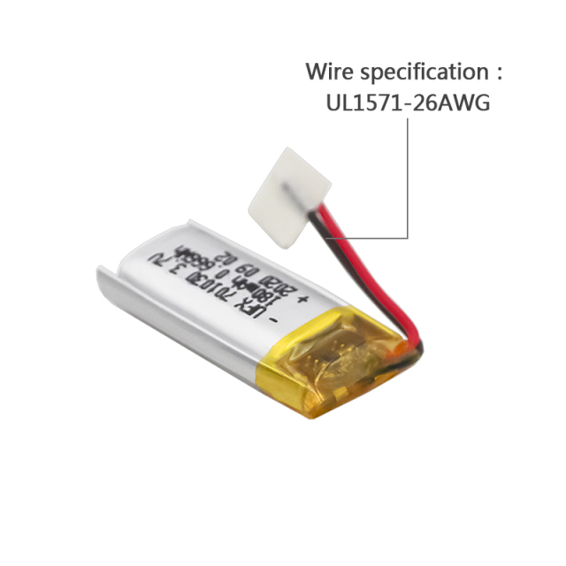 Li-polymer Cells Factory Supply Battery Pack for Car Equipment UFX 701030 180mAh 3.7V Mini Rechargeable Battery