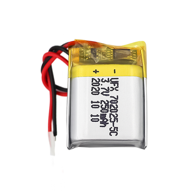 중국 리튬 폴리머 전지 제조업체 전문 맞춤형 미용 장비 배터리 UFX 702025-5C 250mAh 3.7V 5C 방전 배터리 팩